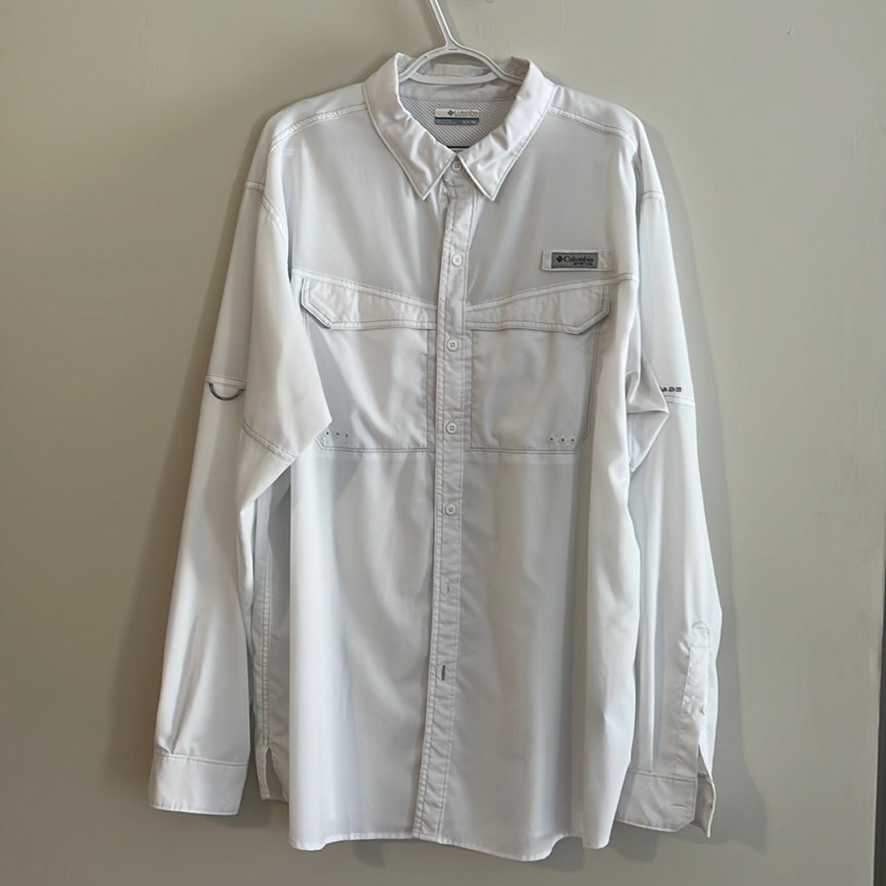 Columbia fishing shirt, white, size XLT